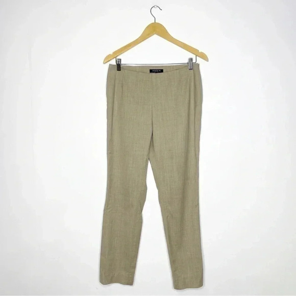 Lafayette 148 New York Wool Blend Straight Leg Trousers Khaki Size 6 - Picture 1 of 7